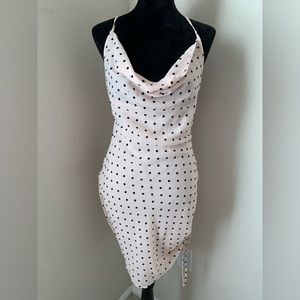 Nasty Gal Polka Dot Cowl Neck Slip Mini Dress